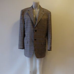 CANALI BLACK WHITE WOOL BLAZER JACKET 50 R *